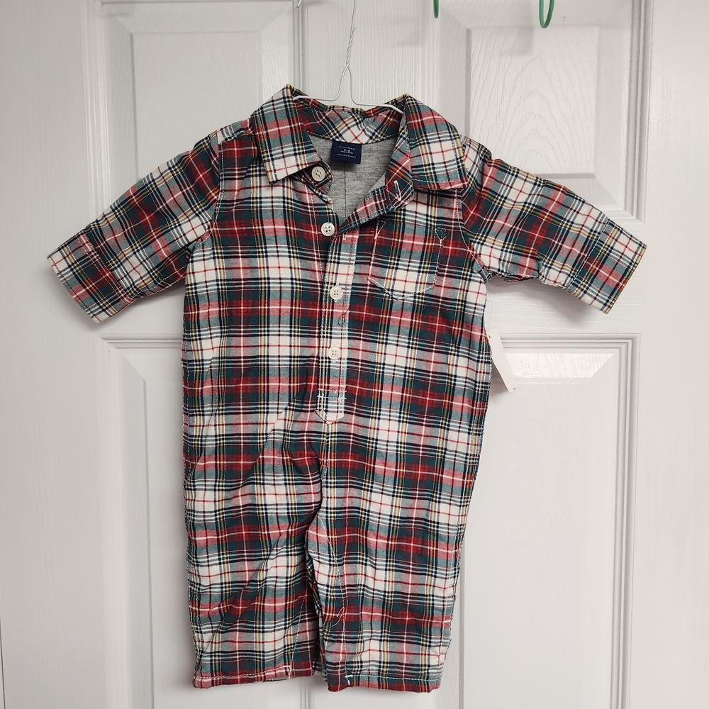 GAP Multicolor Plaid Baby Romper